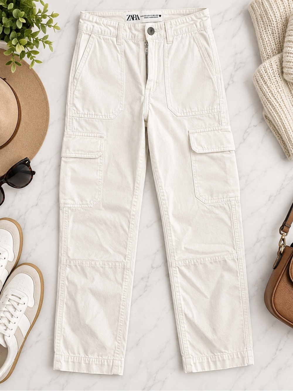 ZARA Off-White Men’s Cargo Pants